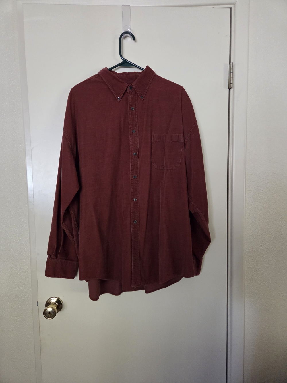 Men's Long-Sleeve Button-Up Shirt - Rust Brown